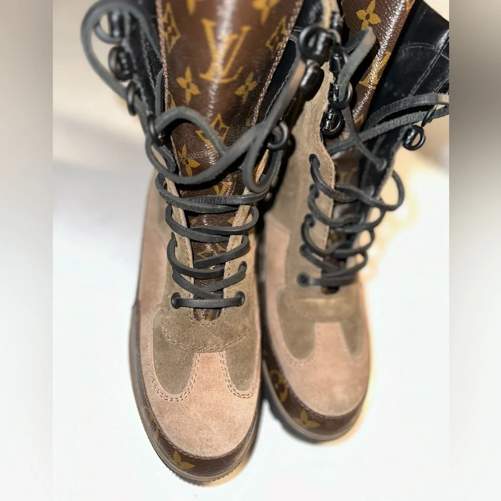 LOUIS VUITTON LAUREATE PLATFORM DESERT BOOT SIZE 37 - Picture 10 of 13